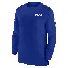 Nike Men's Royal Buffalo Bills Sideline Coach Uv Performance Long Sleeve T-shirt In Blue