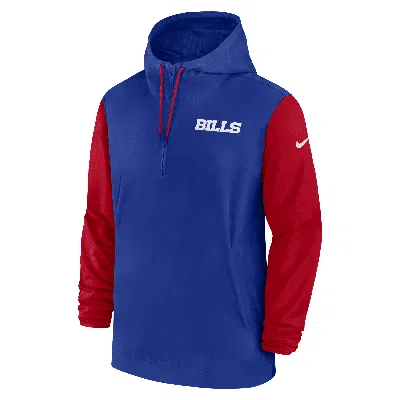 Nike Buffalo Bills Sideline Pre-game Player  Men's Nfl 1/2-zip Hooded Jacket In Royal