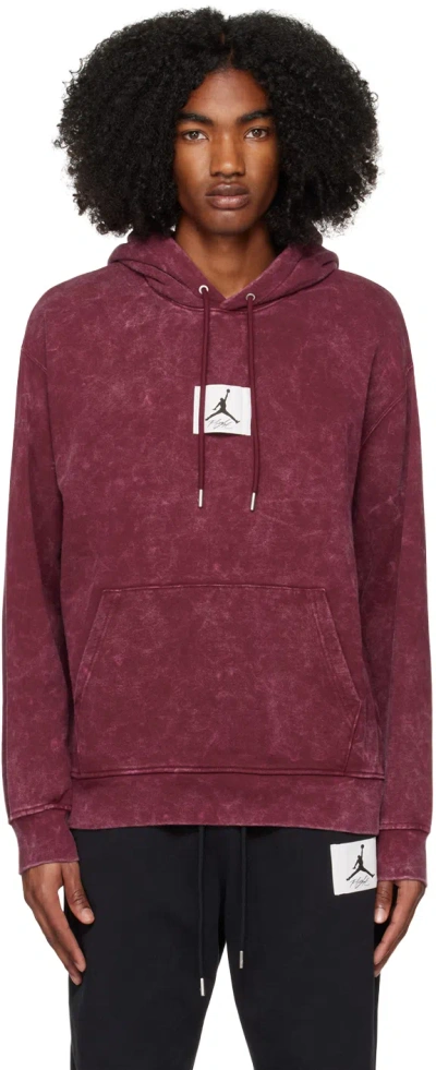 Nike Burgundy Flight Hoodie In Cherrywood Red