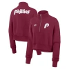 Nike Burgundy Philadelphia Phillies Cooperstown Collection Phoenix Fleece Half-zip Sweatshirt In Burgundy