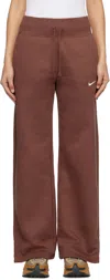 Nike Burgundy Sportswear Phoenix Fleece Lounge Pants In Red Sepia/sail