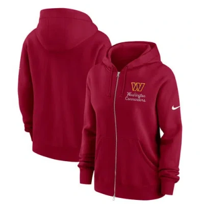 Nike Burgundy Washington Commanders Phoenix Rewind Full-zip Hoodie In Red