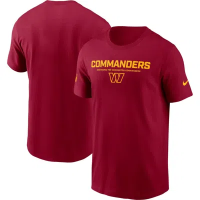 Nike Burgundy Washington Commanders Sideline Performance T-shirt In Red