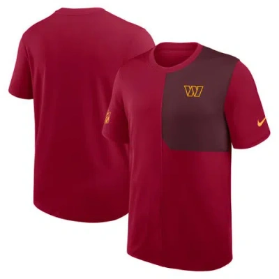 Nike Burgundy Washington Commanders Sideline Uv Performance Coach Shirt In Red