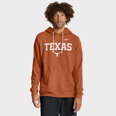 Nike Burnt Orange Texas Longhorns 2025 Sideline Standard Issue Dri-fit Hoodie In Burgundy
