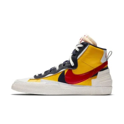 Pre-owned Nike [bv0072-700] Mens  Blazer Mid 'sacai Snow Beach' In White/obsidian-university Red-varsity Maize