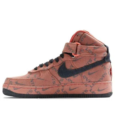 Nike By You X Levi's Air Force 1 High 'exclusive Denim' In Pink