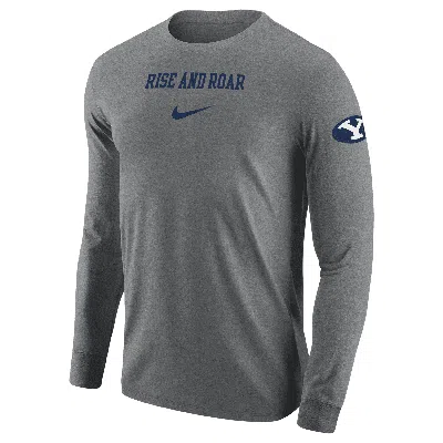 Nike Byu  Men's College Long-sleeve T-shirt In Gray