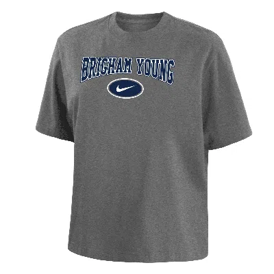 Nike Byu  Women's College Boxy T-shirt In Grey