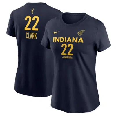 Nike Caitlin Clark Navy Indiana Fever 2024 Wnba Draft Explorer Edition Player Name & Number T-shirt
