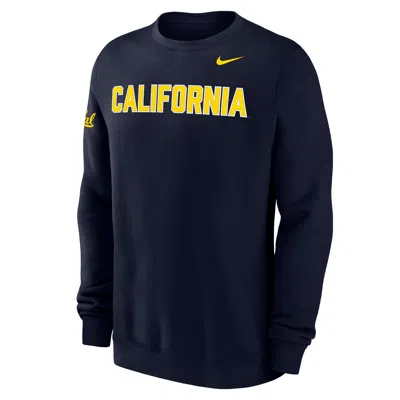 Nike Cal Club Fleece  Men's College Crew-neck Sweatshirt In Blue