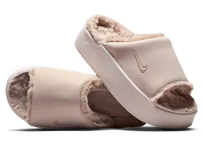Pre-owned Nike Calm Elevation Fur Slide (women's) Sneakers In Silt Red/malt