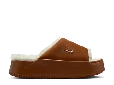 Nike Calm Elevation Platform Slide Sandal In Brown