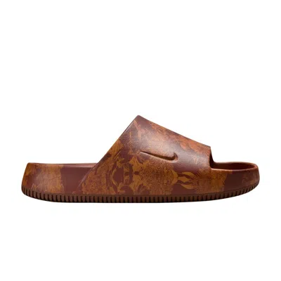 Pre-owned Nike Calm Slide 'printed - Cinnamon' | Brown | Men's Size 9