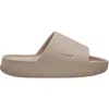 Nike Calm Flat Slides In Khaki/ Khaki