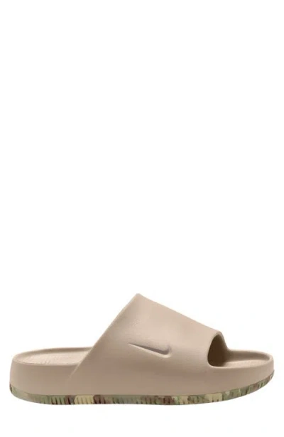 Nike Calm Slide Sandal In Sanddrift/khaki/fauna Brown