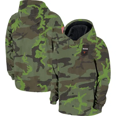 Nike Camo Texas Longhorns Hoodie Full-snap Jacket In Green