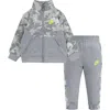 Nike Camo Tricot Track Jacket & Pants Set In Gray