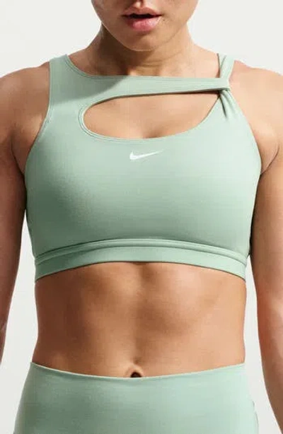 Nike Capsule Asymmetric Sports Bra In Green