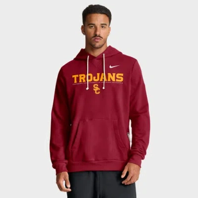 Nike Cardinal Usc Trojans 2025 Sideline Standard Issue Dri-fit Hoodie In Burgundy