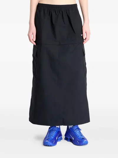 Nike Cargo-pocket Midi Skirt In Black