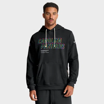 Nike Carolina Panthers Crucial Catch Sideline  Men's Dri-fit Nfl Pullover Hoodie In Black