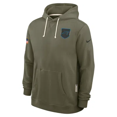 Nike Carolina Panthers Salute To Service Sideline Dominant Force  Men's Dri-fit Nfl Pullover Hoodie In Green