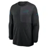 Nike Black Carolina Panthers Sideline Coach Uv Performance Long Sleeve T-shirt