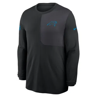 NIKE CAROLINA PANTHERS SIDELINE COACH  MEN'S DRI-FIT NFL LONG-SLEEVE TOP,1015859602