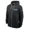 Nike Carolina Panthers Utility Player Sideline  Men's Dri-fit Nfl Full-zip Hoodie In Black