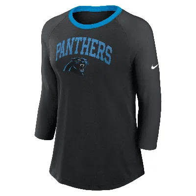 Nike Carolina Panthers  Women's Nfl 3/4-sleeve T-shirt In Black