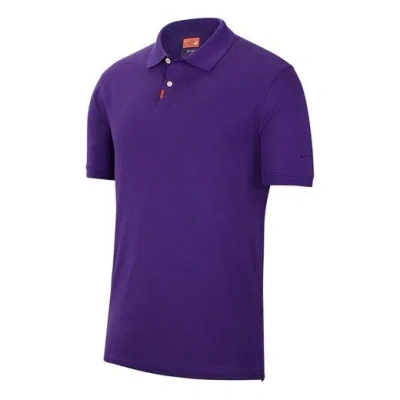 Nike Casual Breathable Short Sleeve Polo Shirt Purple In Blue