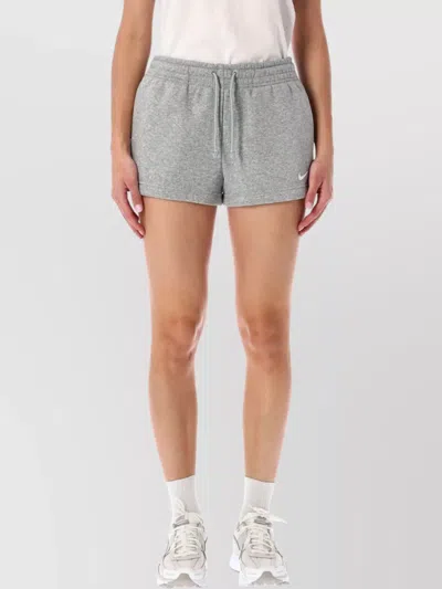 Nike Casual Fleece Shorts Featuring Pockets In Gray