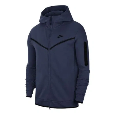 Nike Casual Sports Breathable Zipper Hooded Jacket Blue
