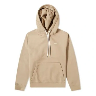 Nike Casual Sports Drawstring Fleece Lined Long Sleeves Khaki In Brown