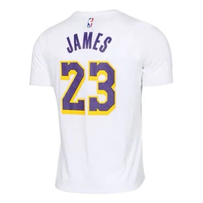 Nike Casual Sports Short Sleeve Lakers Lebron James 23 White