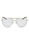 Nike Chance 61mm Aviator Blue Light Blocking Glasses In Gold/blue Light