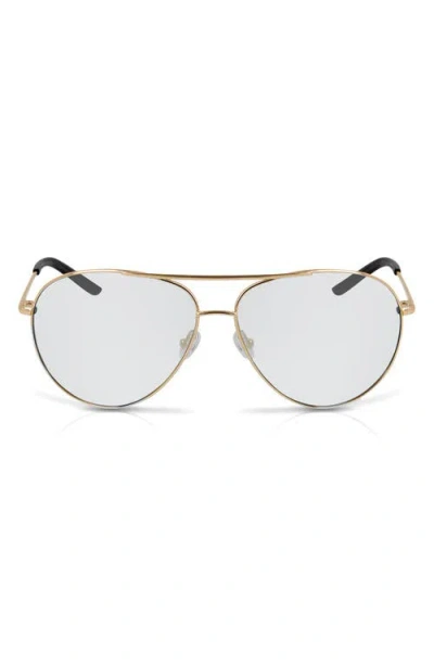Nike Chance 61mm Aviator Blue Light Blocking Glasses In Gold/blue Light