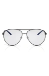 Nike Chance 61mm Aviator Blue Light Blocking Glasses In Gunmetal/blue Light