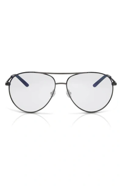 Nike Chance 61mm Aviator Blue Light Blocking Glasses In White