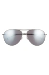 Nike Chance 61mm Aviator Sunglasses In Gunmetal/silver