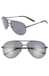 Nike Chance 61mm Aviator Sunglasses In Satin Black/dark Grey