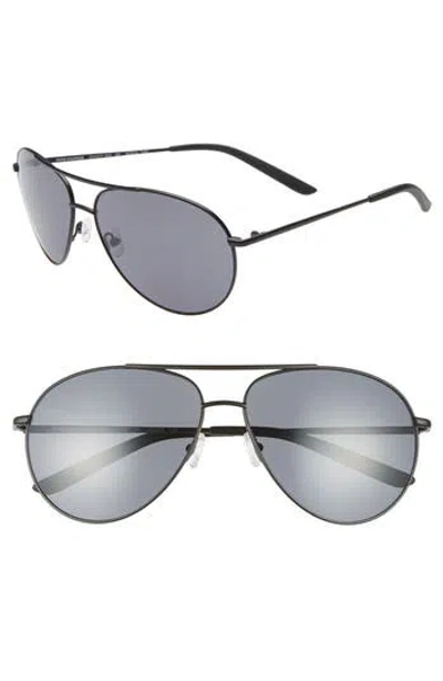 Nike Chance 61mm Aviator Sunglasses In Satin Black/dark Grey