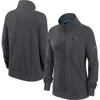Nike Charcoal Carolina Panthers Premium Raglan Performance Half-zip Sweatshirt In Gray