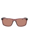 Nike Chaser Ascent 59mm Rectangular Sunglasses In Smokey Mauve/copper Lens
