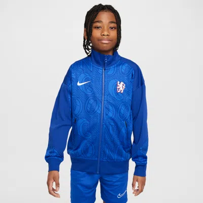 Nike Chelsea Fc Academy Pro Big Kids'  Dri-fit Soccer Anthem Jacket In Blue