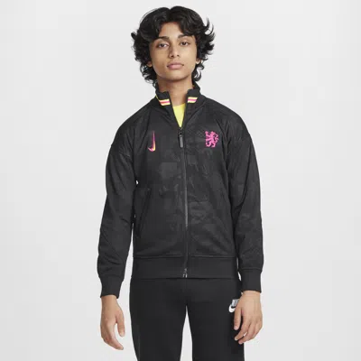 Nike Chelsea Fc Academy Pro Third Big Kids'  Dri-fit Soccer Anthem Jacket In Black