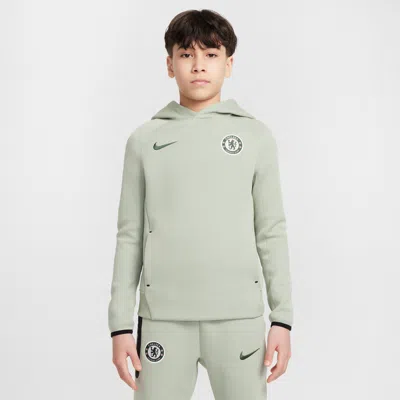 Nike Chelsea Fc Tech Big Kids' (boys')  Soccer Fleece Pullover Hoodie In Green
