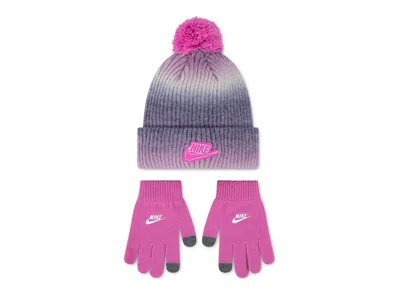 Nike Chenille Kids' Beanie & Gloves Set In Multi