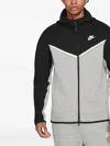 Nike Chevron-panel Tech Fleece Hoodie In Gray